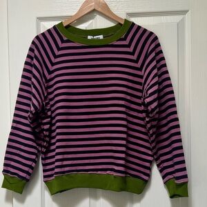 Daydreamer Stripe Vintage Sweatshirt in Lotus Flower
